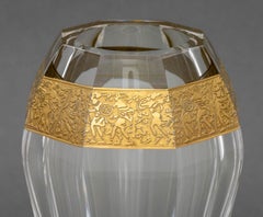 Moser "Diva" Oroplastic Cut Crystal Vase