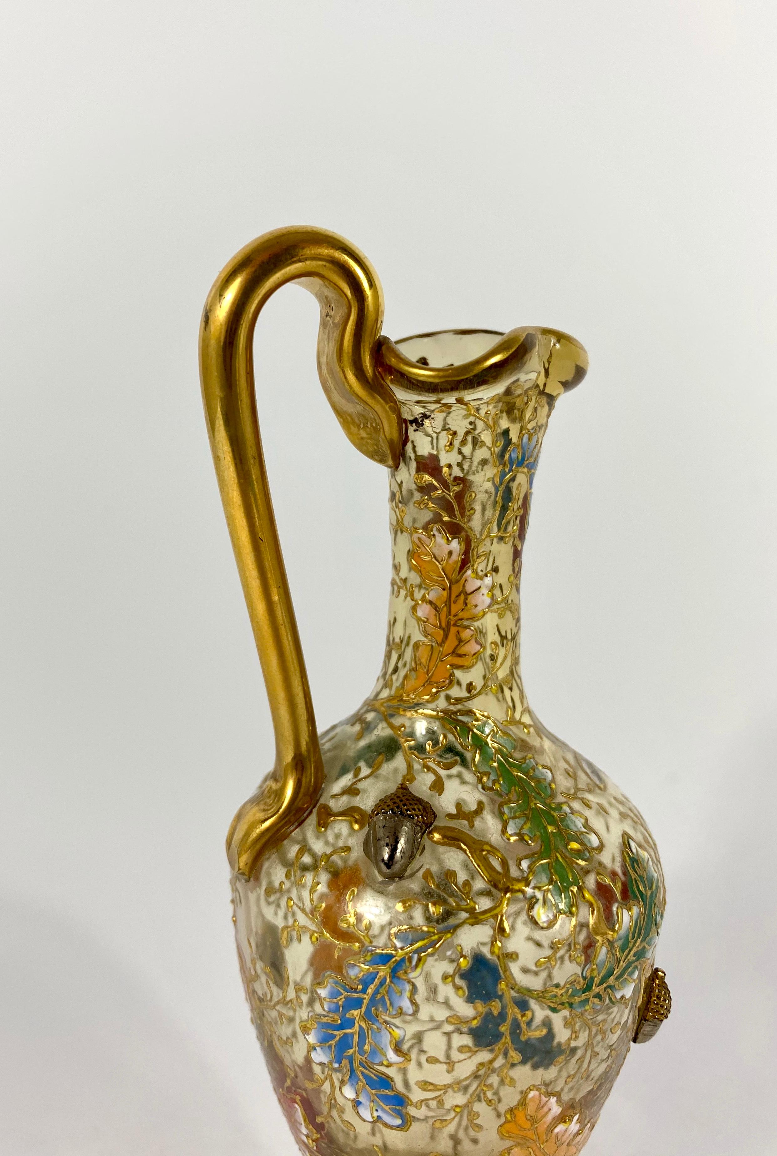 Moser Enameled Miniature Glass Ewer, circa 1890 3