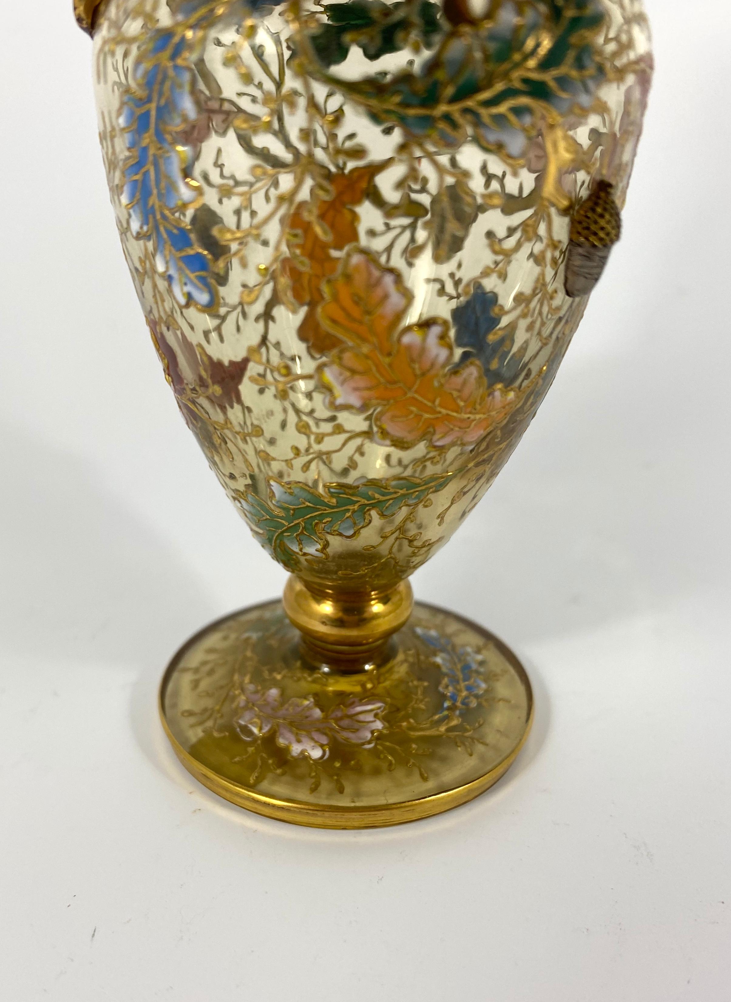Art Glass Moser Enameled Miniature Glass Ewer, circa 1890