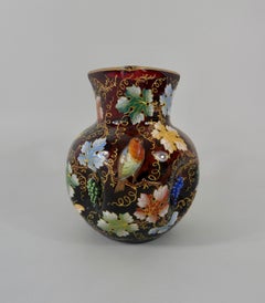 Moser Enamelled Ruby Glass Ewer, circa 1890