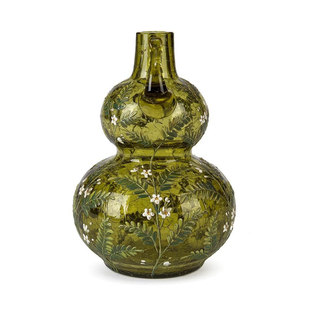 vintage crackle glass vase