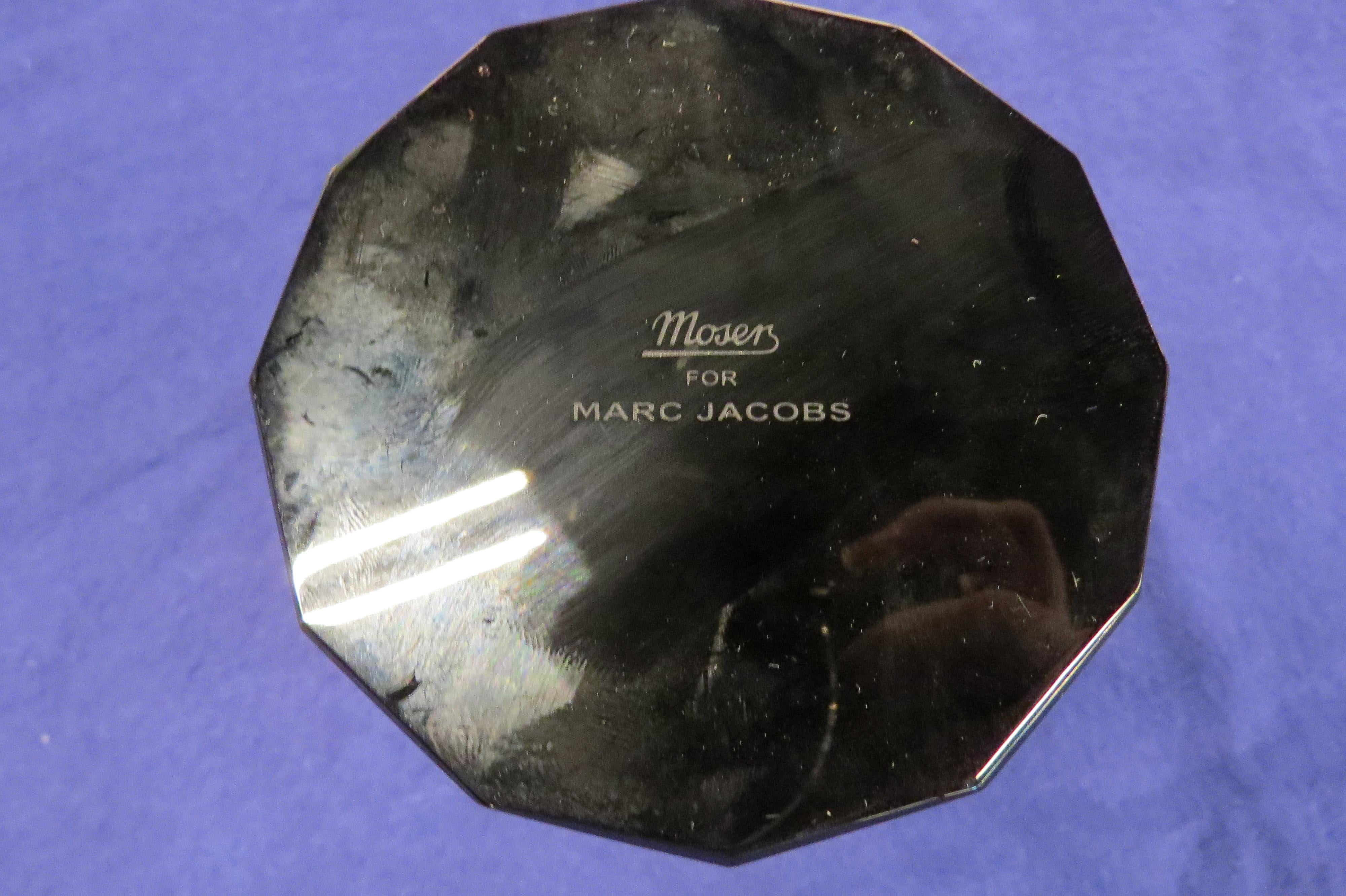 Hand-Carved Moser for Marc Jacobs Black Lead Crystal Table Glass