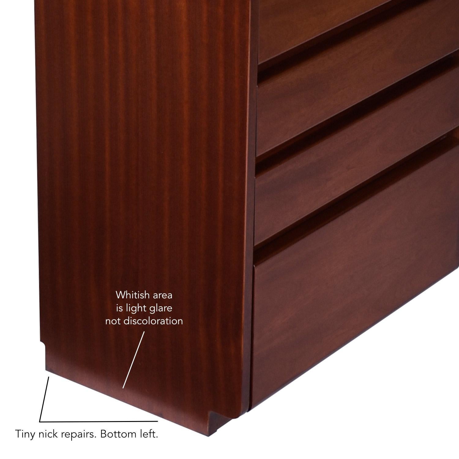 Moser German Modern Rosewood Small Vertical Chest of Drawers Dresser 2