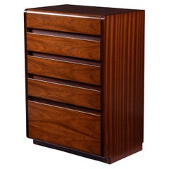 Moser German Modern Rosewood Small Vertical Chest of Drawers Dresser
