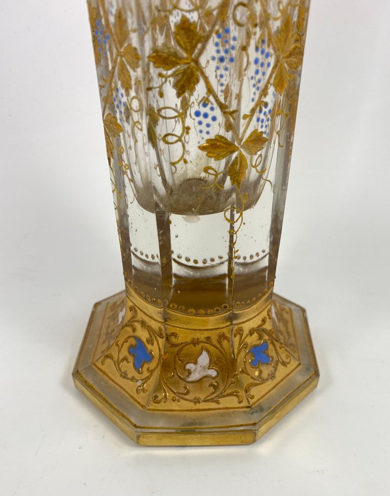 Moser Gilt and Enamelled Glass Vase, C. 1925 For Sale at 1stDibs