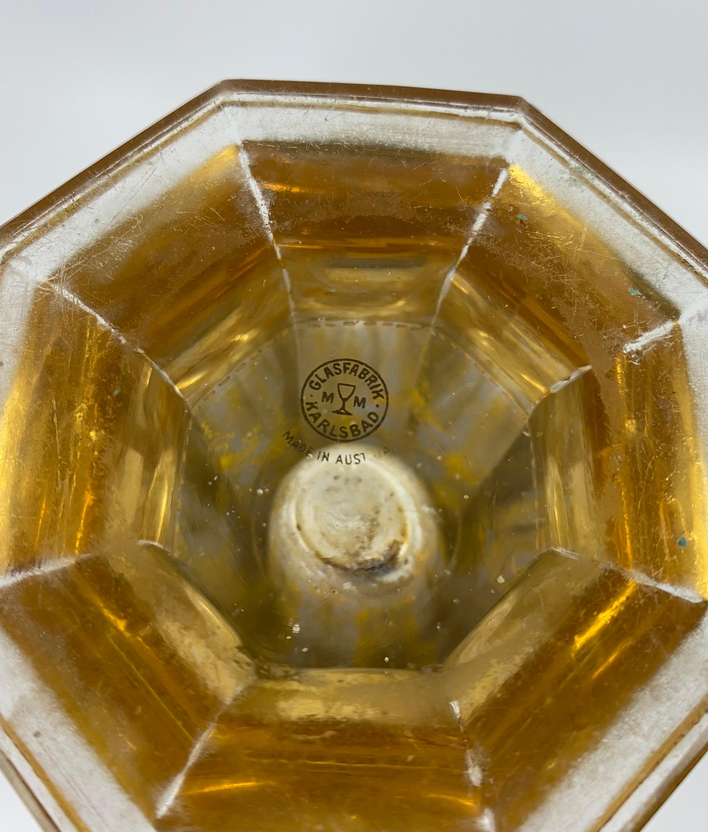 Moser Gilt and Enamelled Glass Vase, C. 1925 In Excellent Condition In Gargrave, North Yorkshire