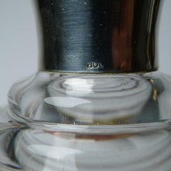 Decantador de licor Moser Glass & 800 Silver y seis vasos de chupito