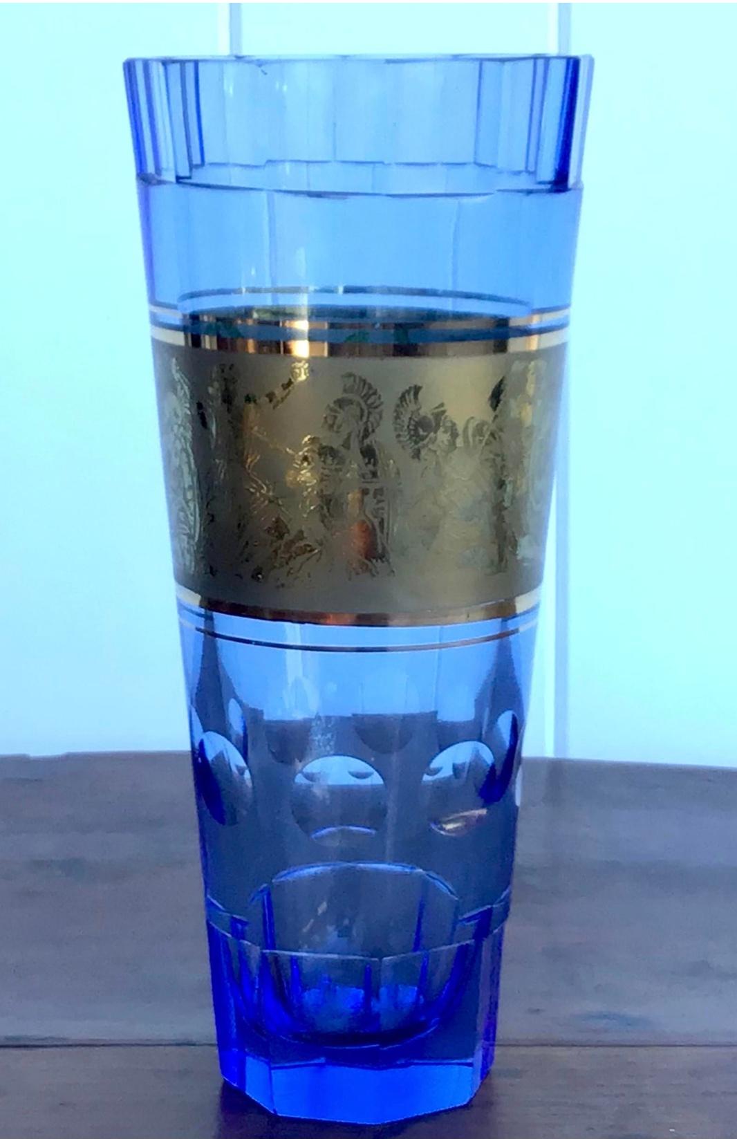 Moser-Glas-Vase aus facettiertem Kristall im Art déco-Stil im Angebot 2
