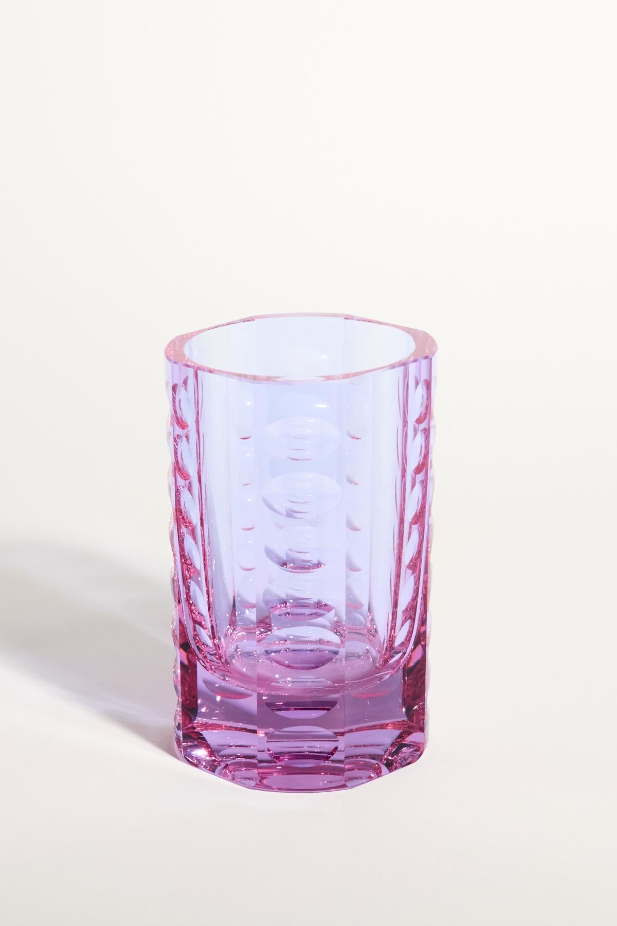 Beautiful Moser glass vase in a soft violet color