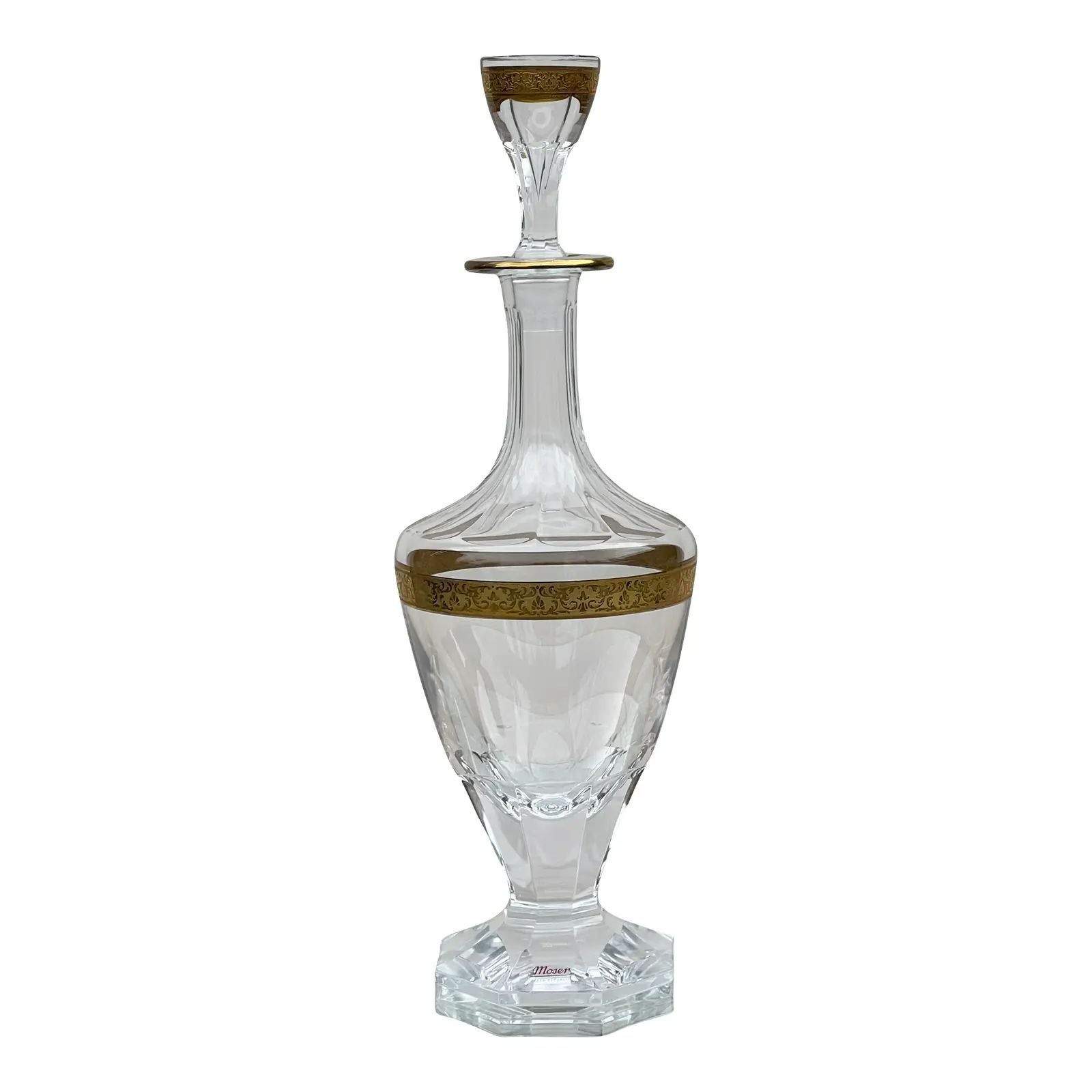 Moser Gold Encrusted Crystal Carlsbad Decanter, 1980s For Sale