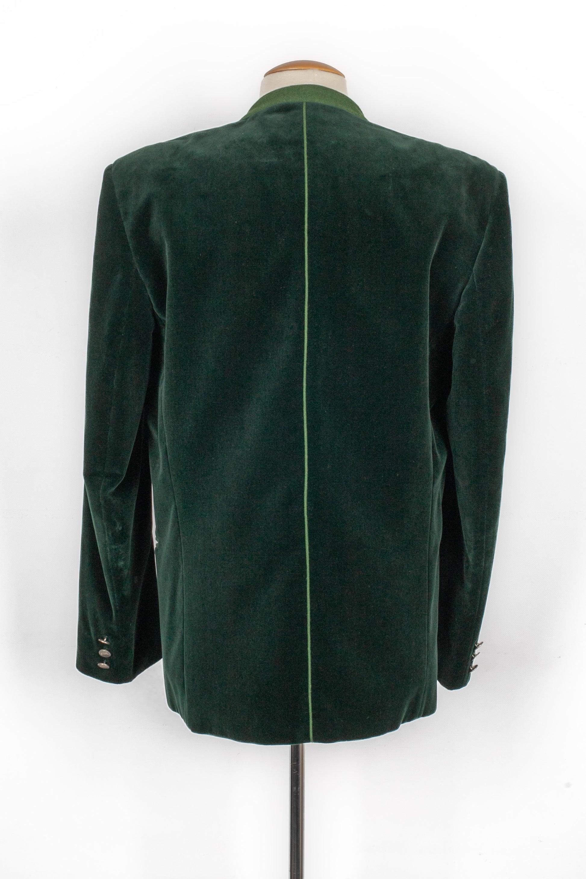 Black Moser Green Velvet Men Jacket For Sale