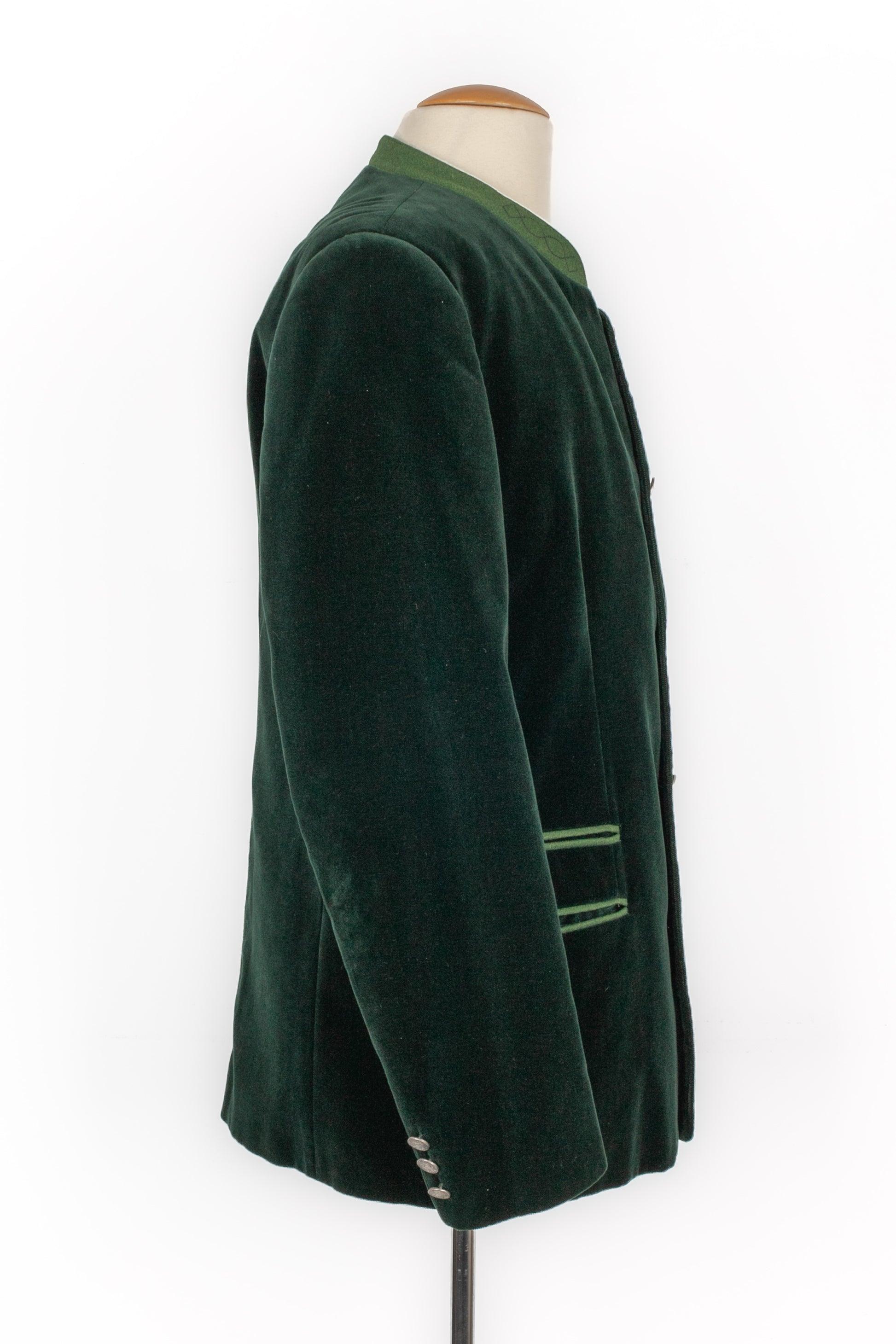 Moser Green Velvet Men Jacket In Excellent Condition For Sale In SAINT-OUEN-SUR-SEINE, FR