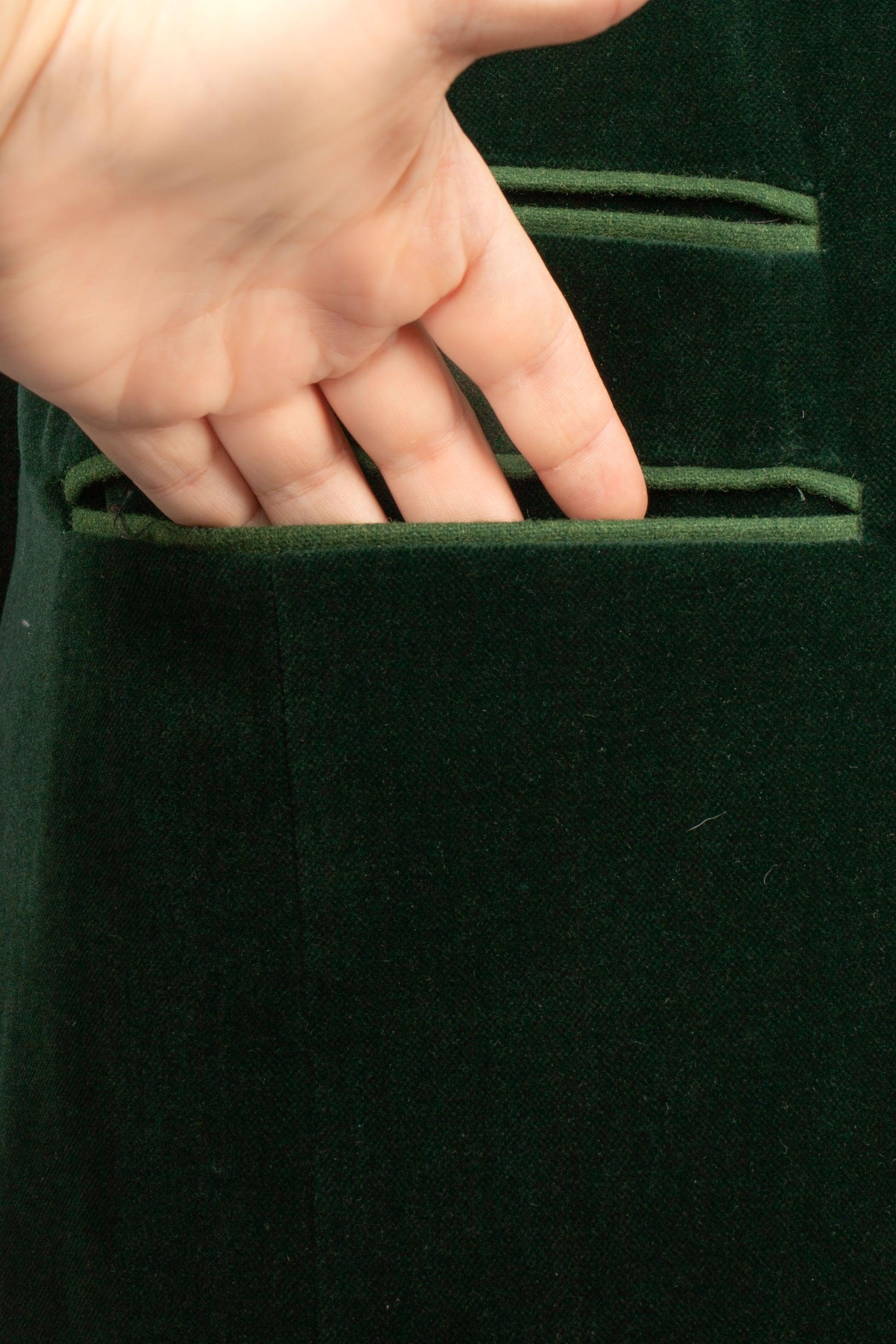 Moser Green Velvet Men Jacket For Sale 2