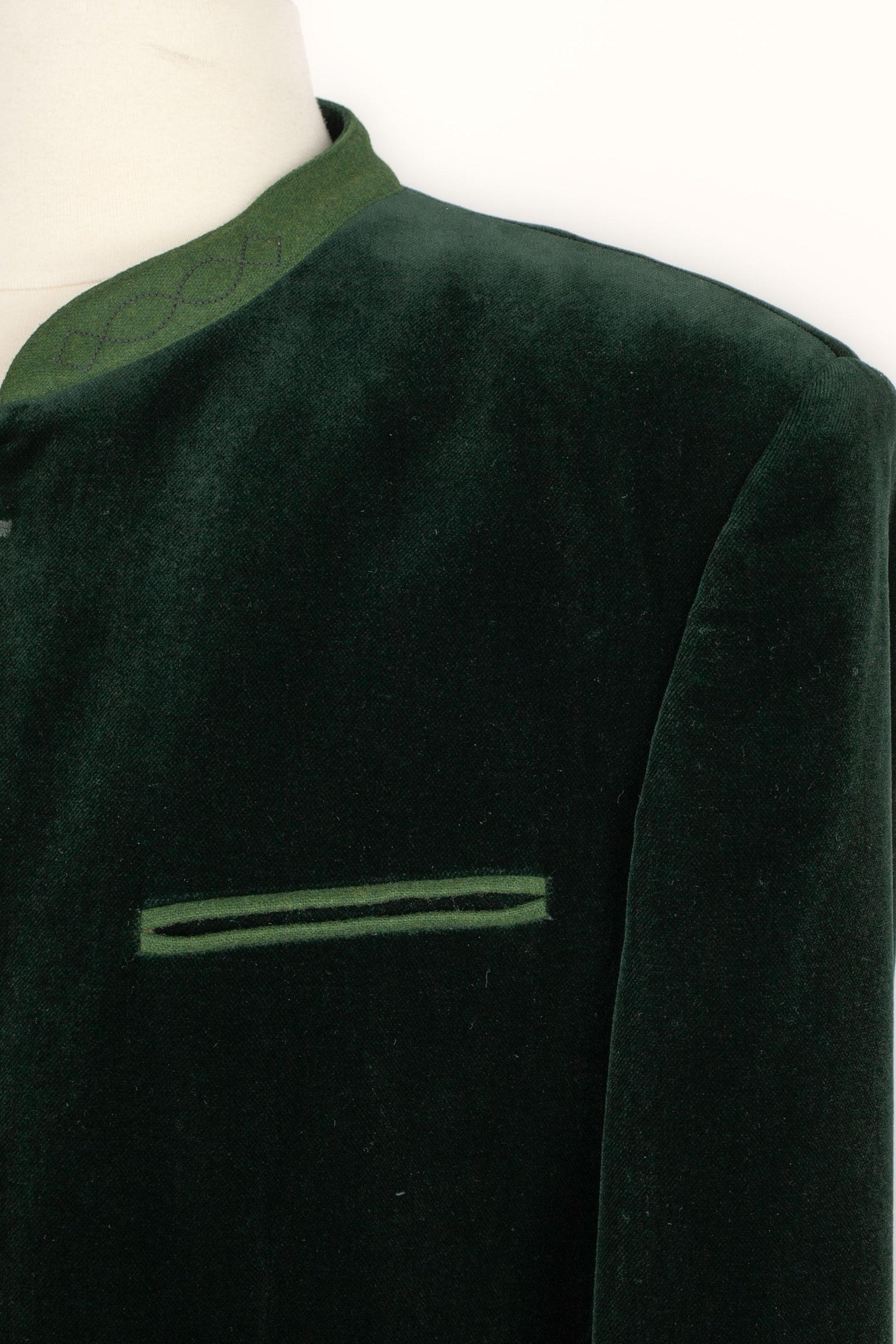 Moser Green Velvet Men Jacket For Sale 3