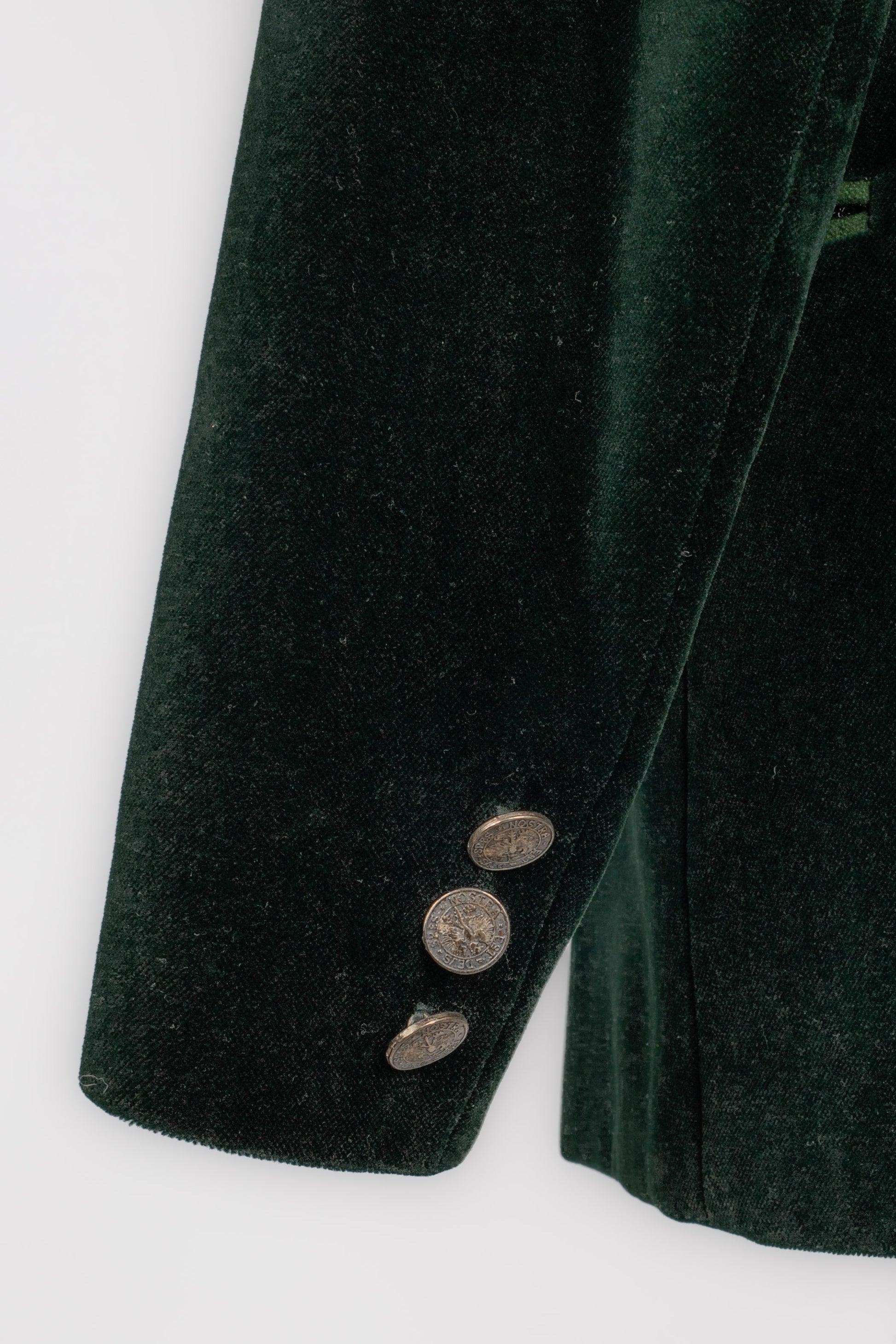 Moser Green Velvet Men Jacket For Sale 4