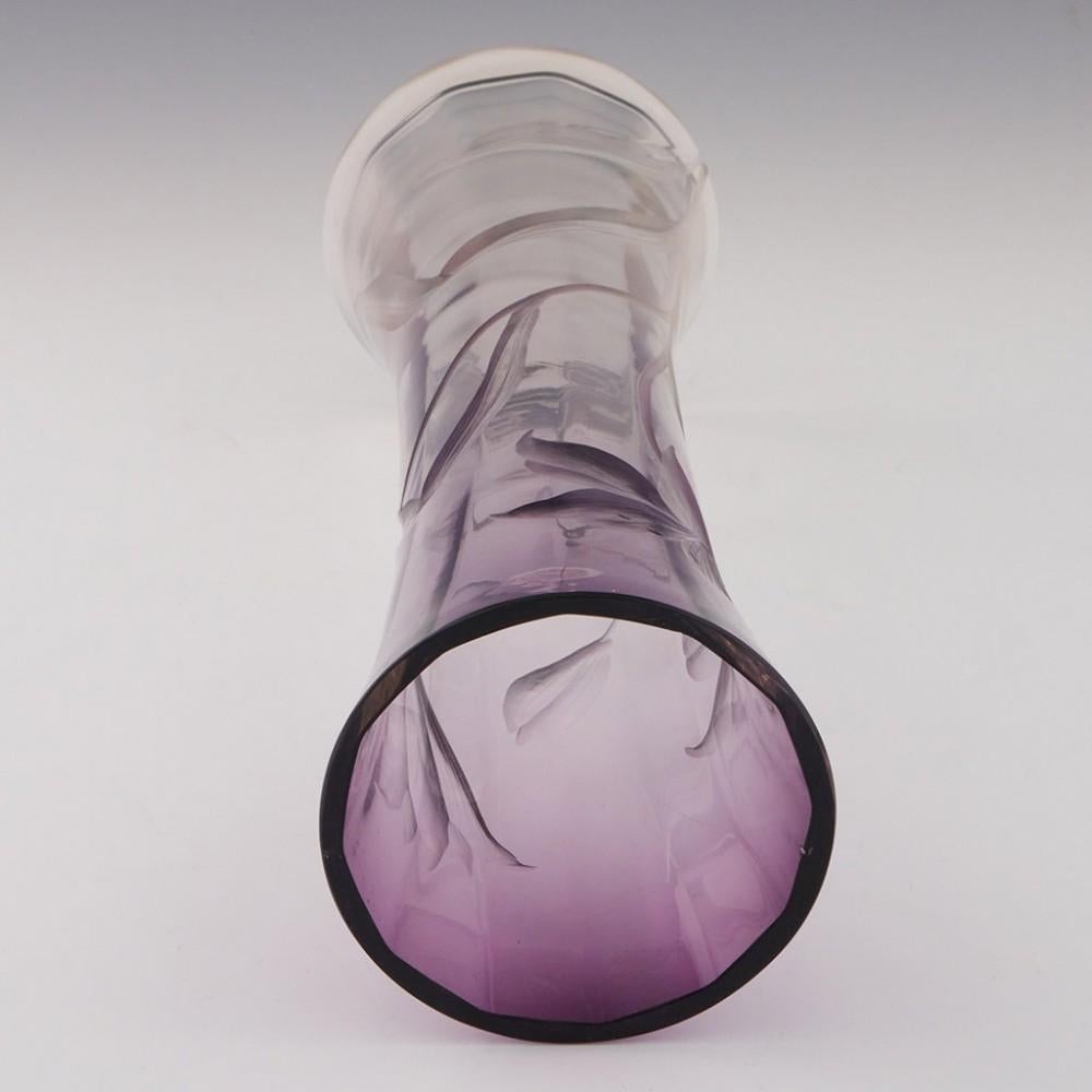 German Moser Intaglio Cut Amethyst Vase c1902 For Sale