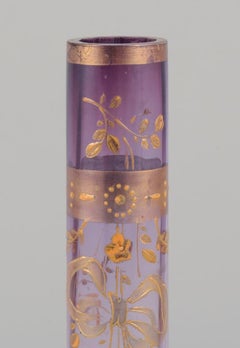 Moser Karlsbad, Bohemia. Art glass vase, tall and narrow-necked. 1920s