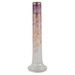 Moser Karlsbad, Bohemia. Art glass vase, tall and narrow-necked. 1920s
