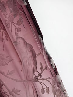 Moser Karlsbad carved glass vase