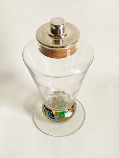 Moser Karlsbad Crystal Cocktail Shaker--Faceted Confetti Knop--Czechoslovakia