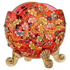 Jarrón almohada de cristal Moser Rubí