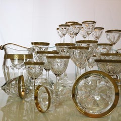 Moser Set of 63 Pieces, Lady Hamilton, Clear Cristal with Gilded and Etched Band
