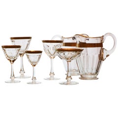 Moser Set of 63 Pieces, Lady Hamilton, Clear Cristal with Gilded and Etched Band