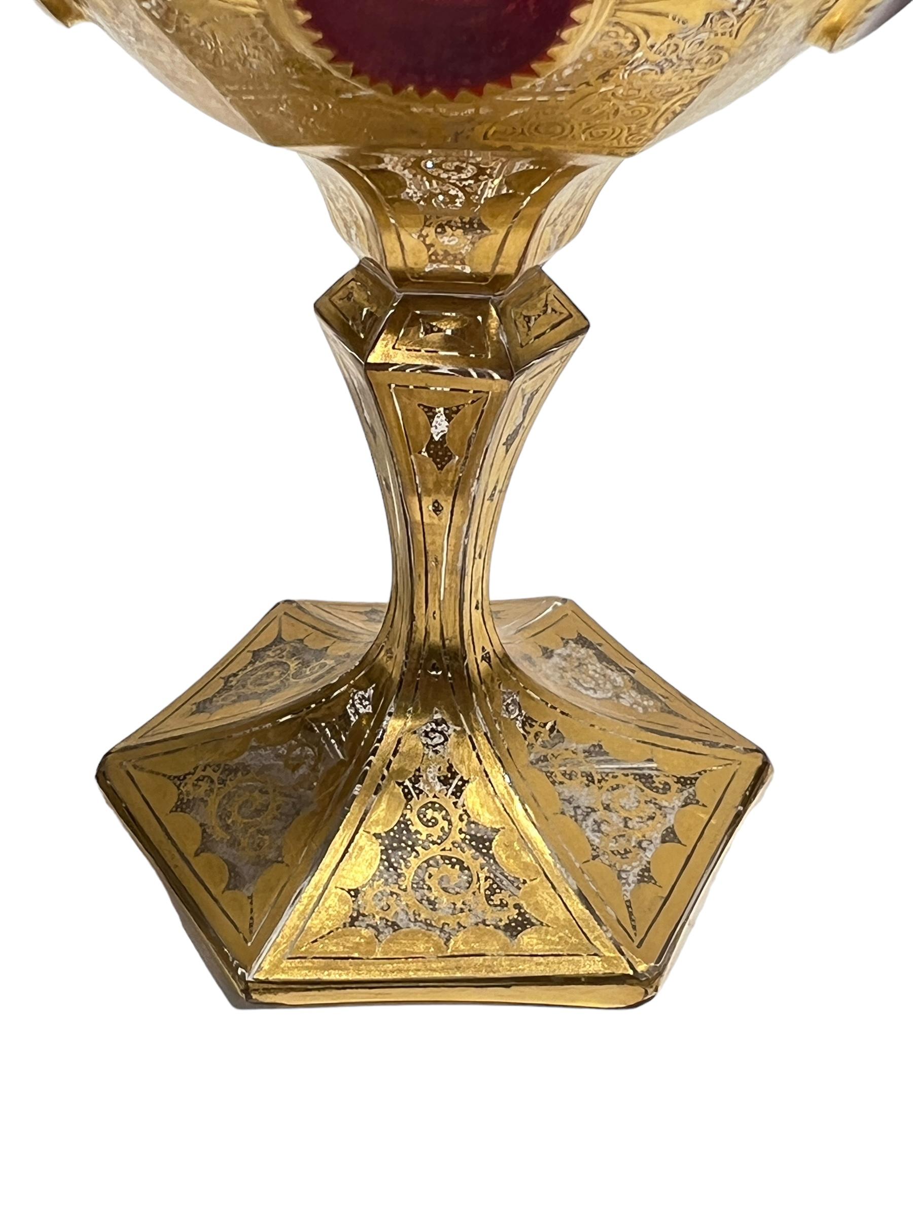Moser Set of Eight (8) Gilt Glass Goblets / Wine Glasses 2