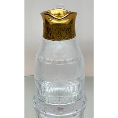 Moser Splendid Gold Encrusted Crystal Pitcher, 1980s