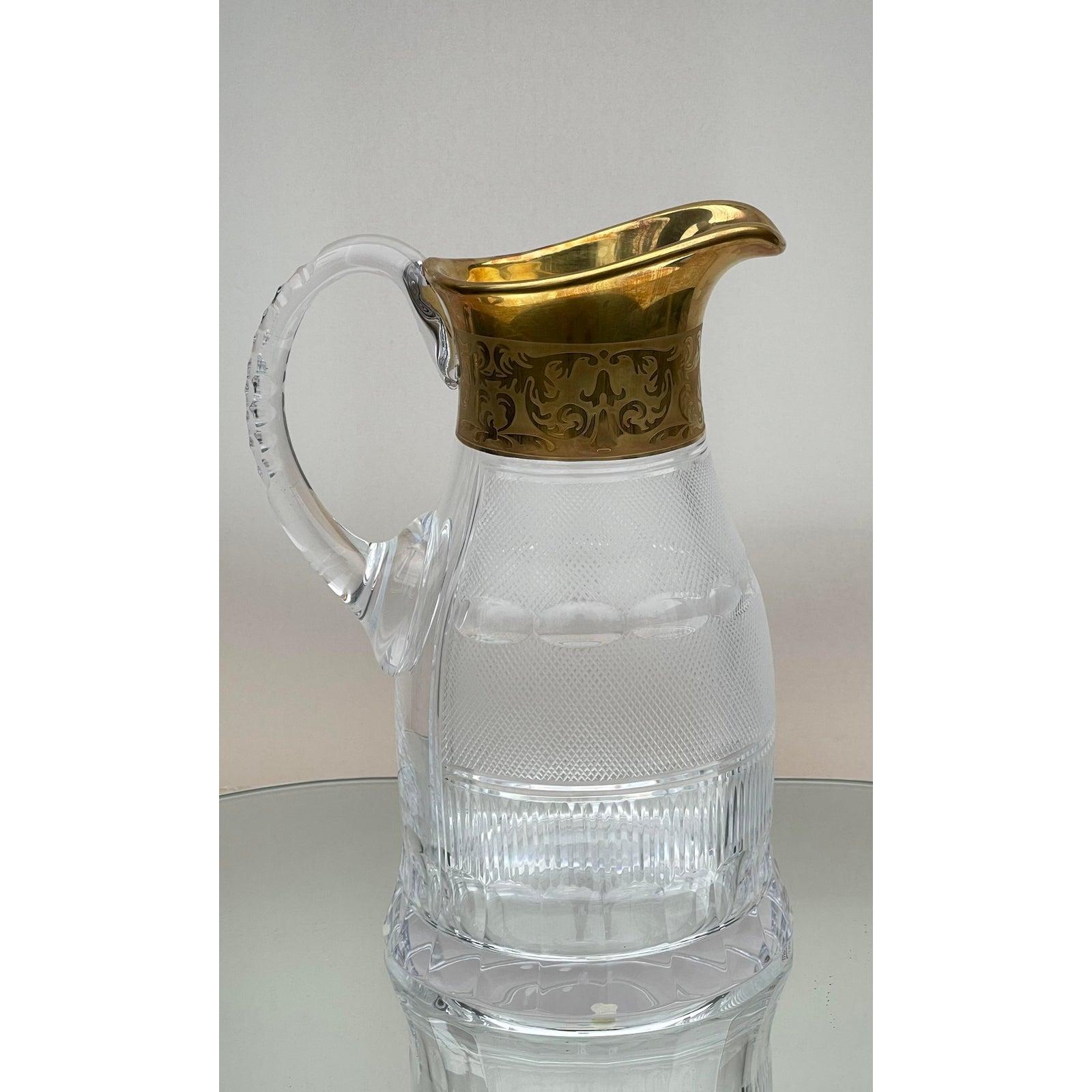 20th Century Moser Splendid Gold Encrusted Crystal Pitcher, 1980s