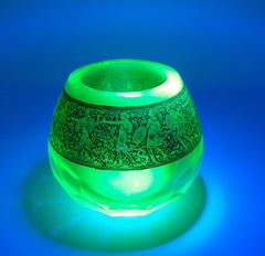 Moser 'uranium glass' Vaseline Glass Vase