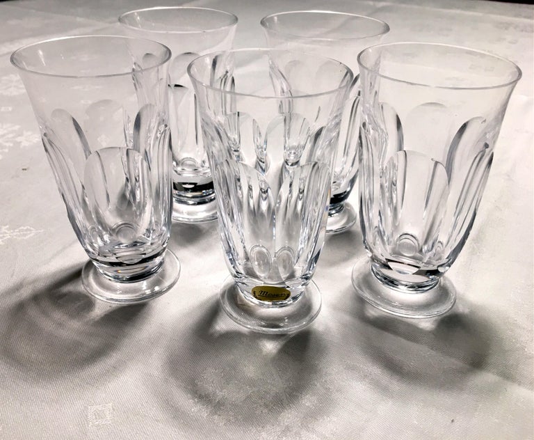 Moser Water Glasses, Art Nouveau Hand Blown, Engraved, Lady Hamilton by