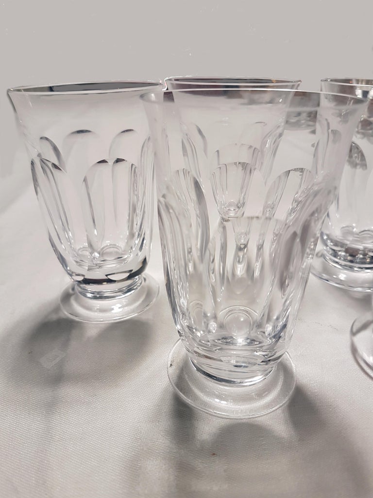 Moser Water Glasses, Art Nouveau Hand Blown, Engraved, Lady Hamilton by