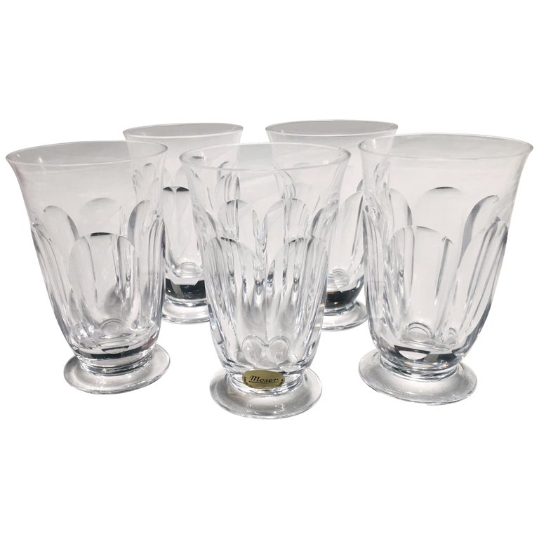 Moser Water Glasses, Art Nouveau Hand Blown, Engraved, Lady Hamilton by