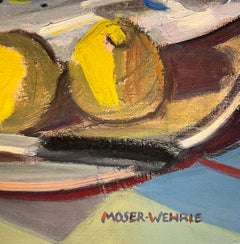 "Fish and Lemons" by Moser Wehrle - Oil on Canvas - 46x38 cm