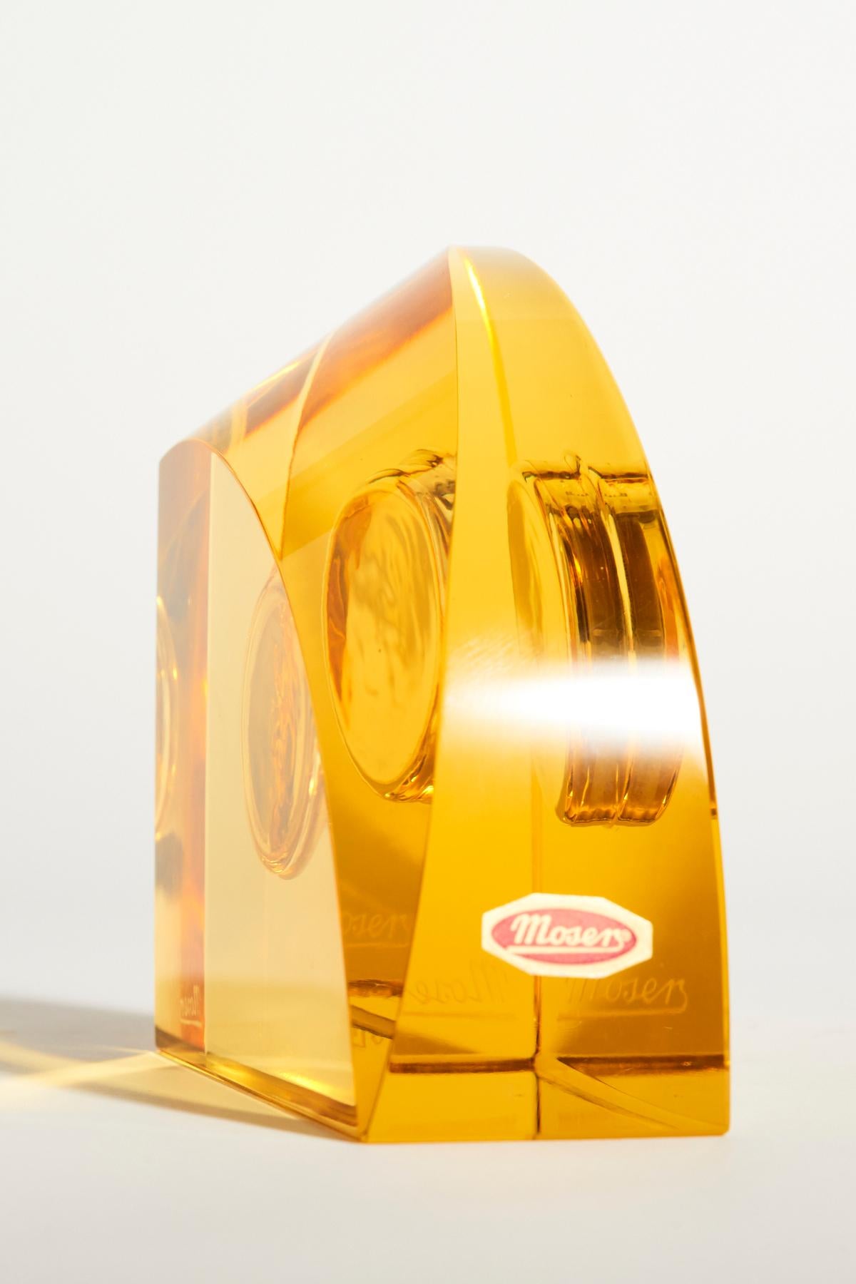 Moser Yellow Glass Clock 3