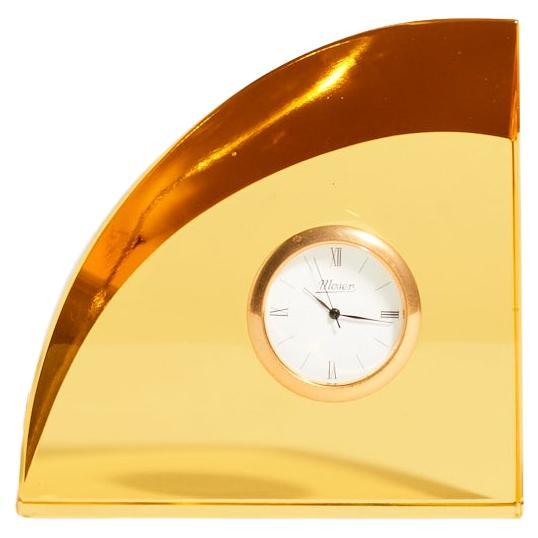 Moser Yellow Glass Clock