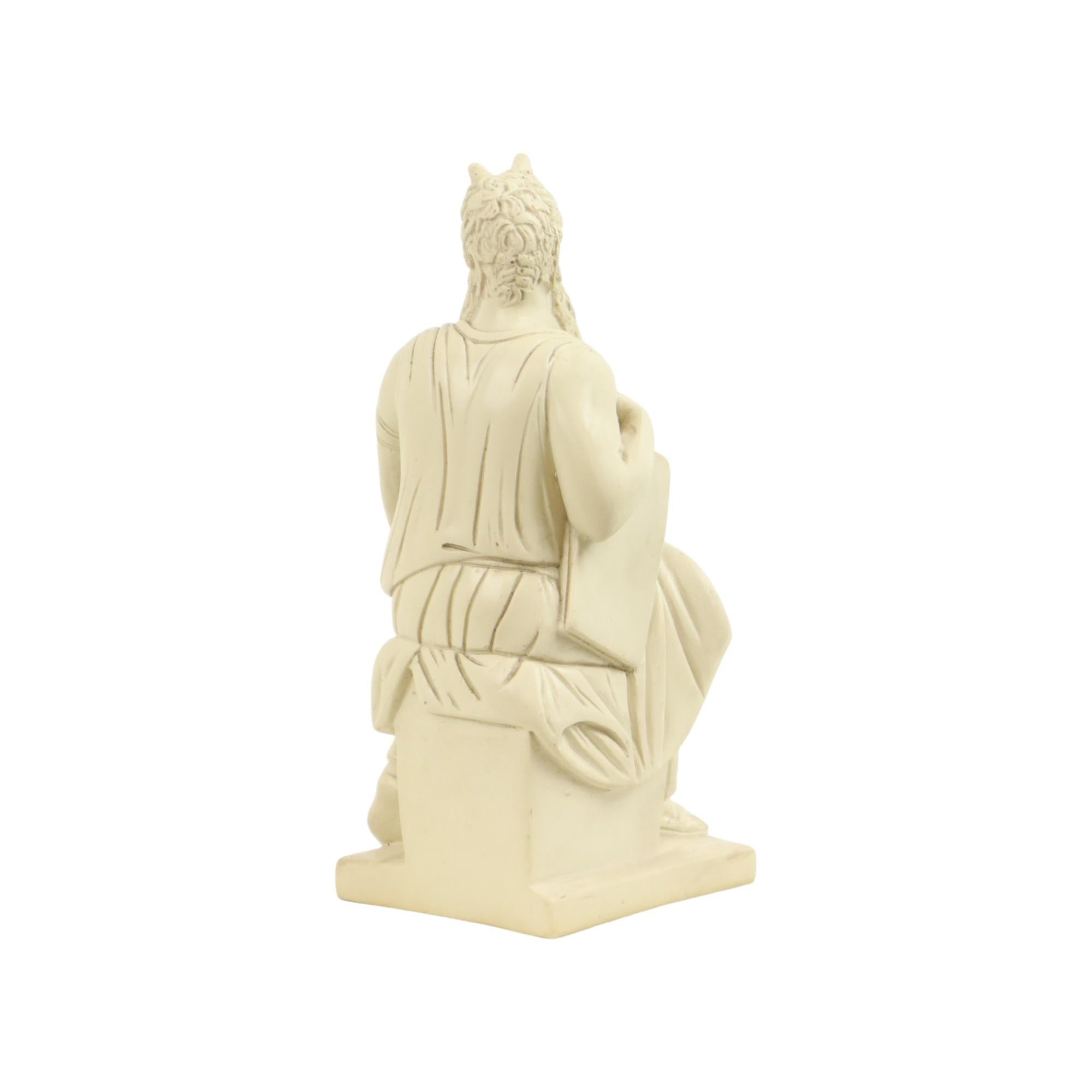 Moses Michelangelo Vintage-Statue-Skulptur aus Alabasterharz 27cm (Klassisch-römisch) im Angebot