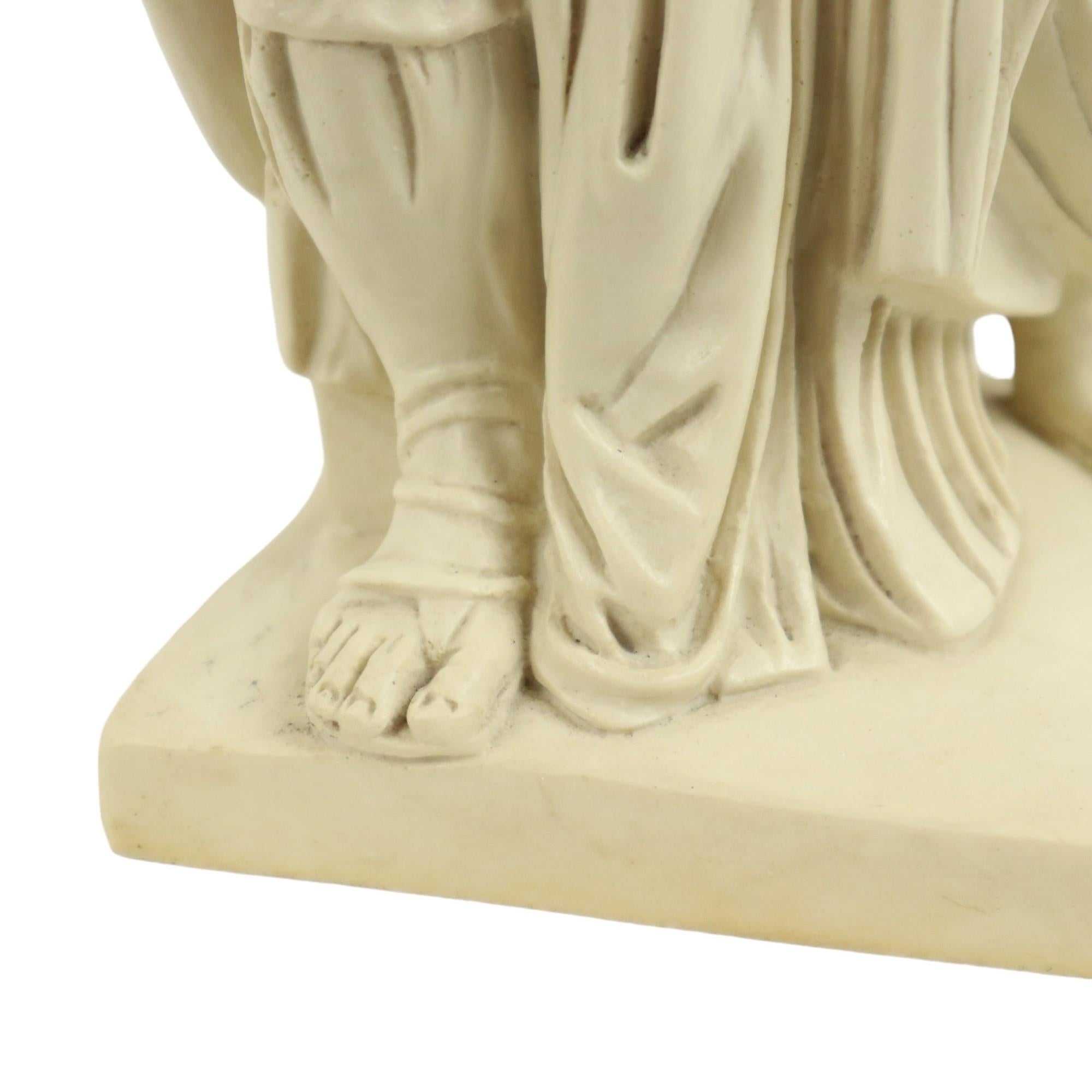 Moses Michelangelo Vintage-Statue-Skulptur aus Alabasterharz 27cm im Angebot 2