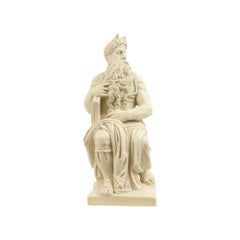 Moisés Miguel Ángel Escultura Estatua Vintage Resina de Alabastro 27cm