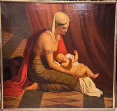 Moses presented to Pharaoh, work by a student of Victor ORSEL circa 1830