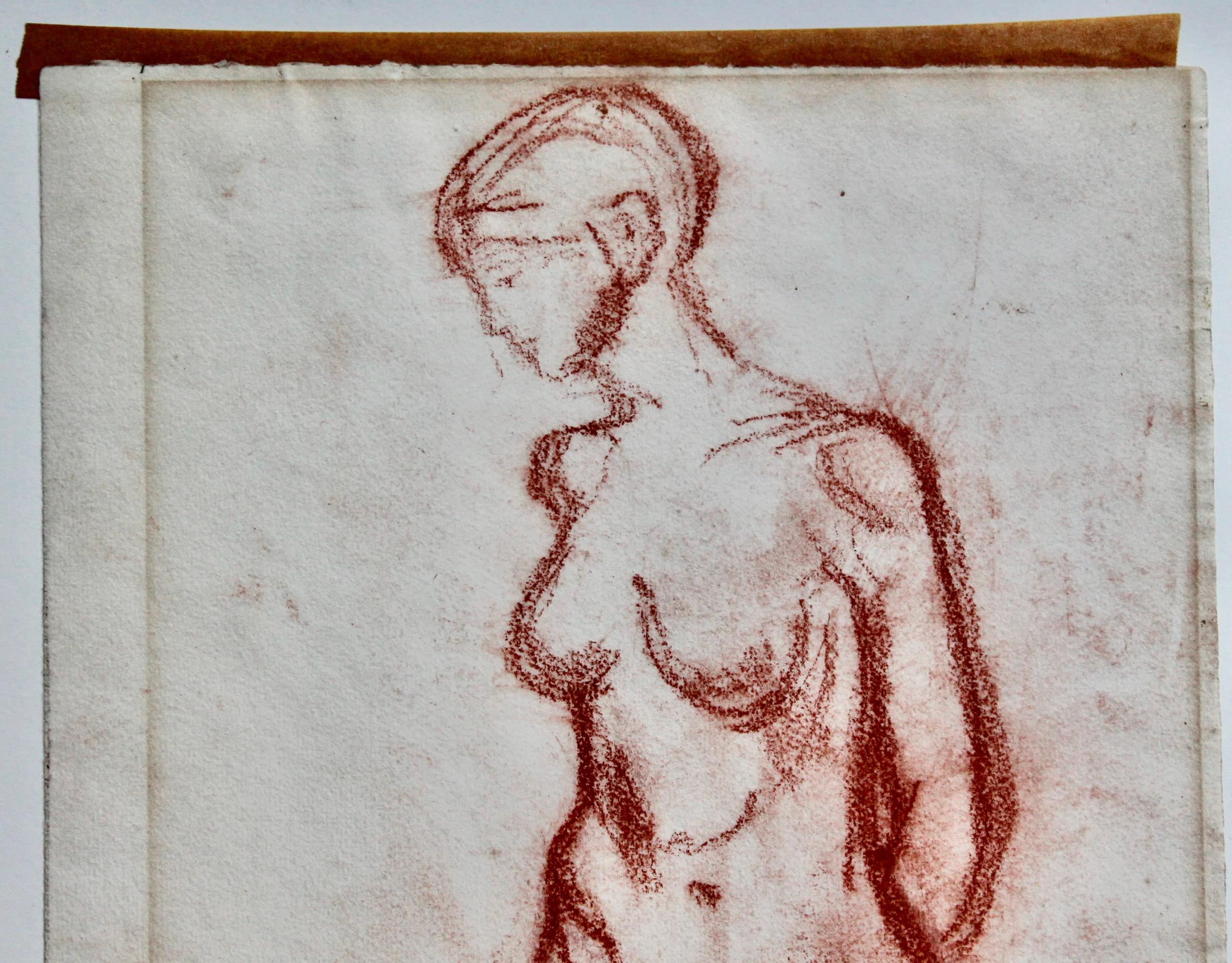 Expressionist Moses Sawyer Sanguine Nude Study For Sale