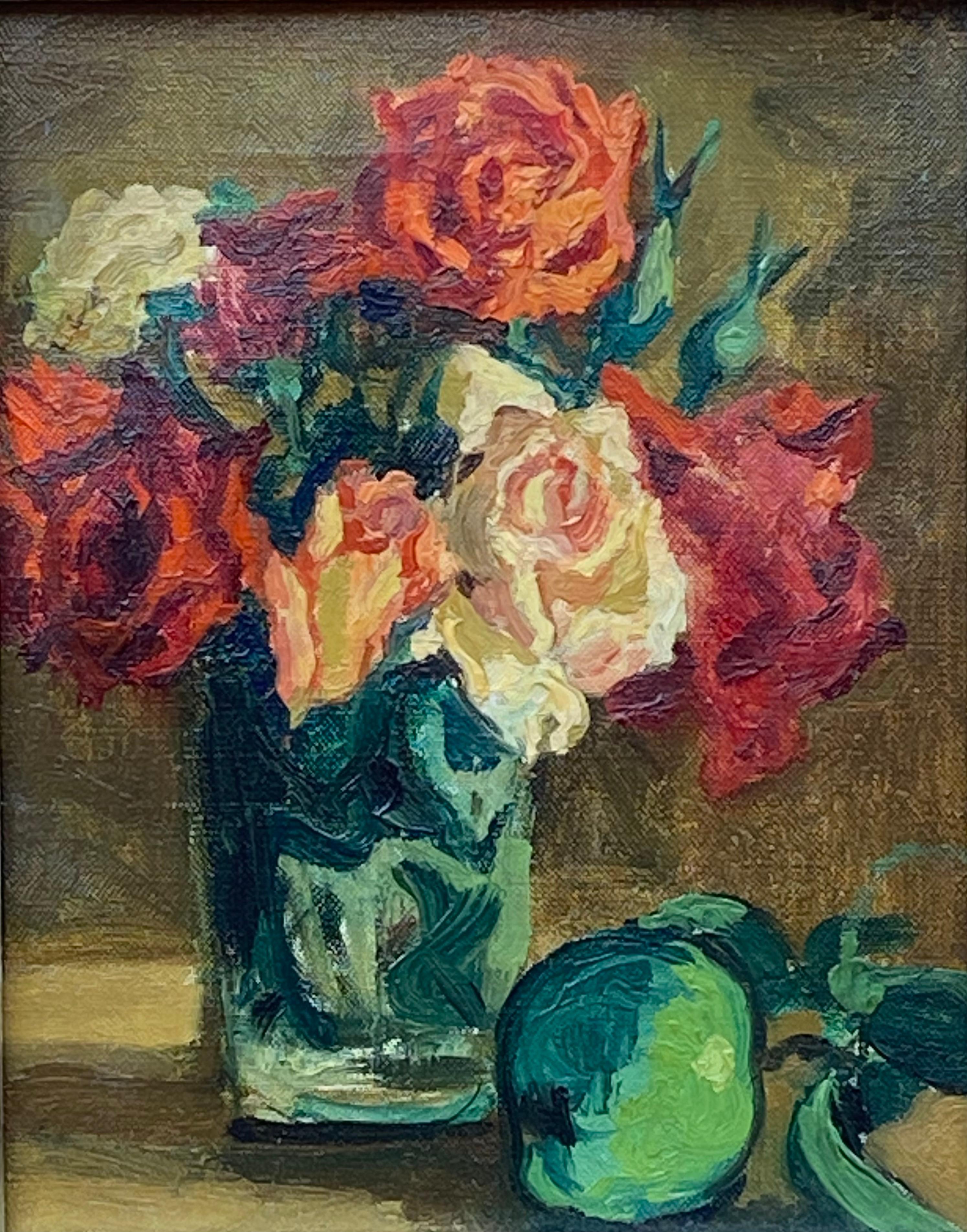 Moses Soyer Still-Life Painting - “Bouquet of Roses”