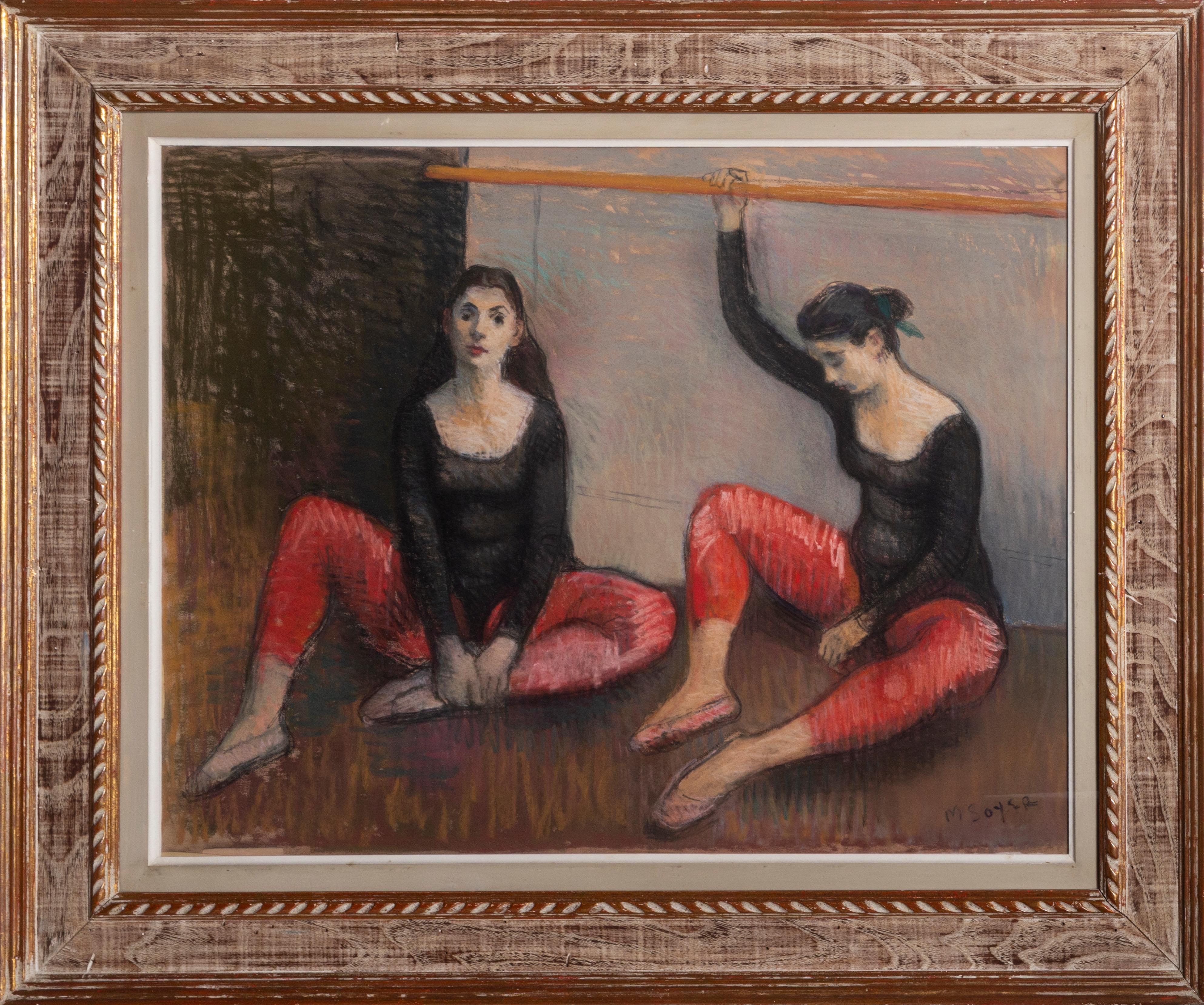 Dancers at the Barre, Pastel by Moses Soyer
