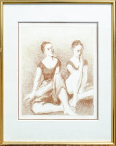 Seated Dancers Litho by Moses Soyer