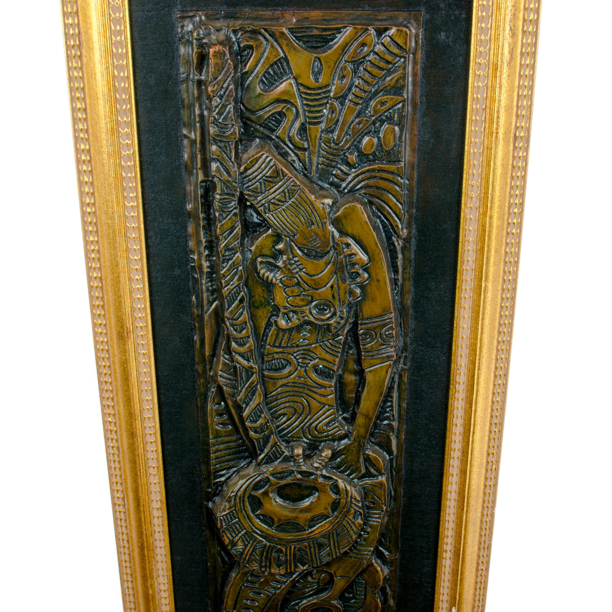 Nigérian Moses Unokwah (Nigérie) Mai Molo Relief métallique 1993 en vente