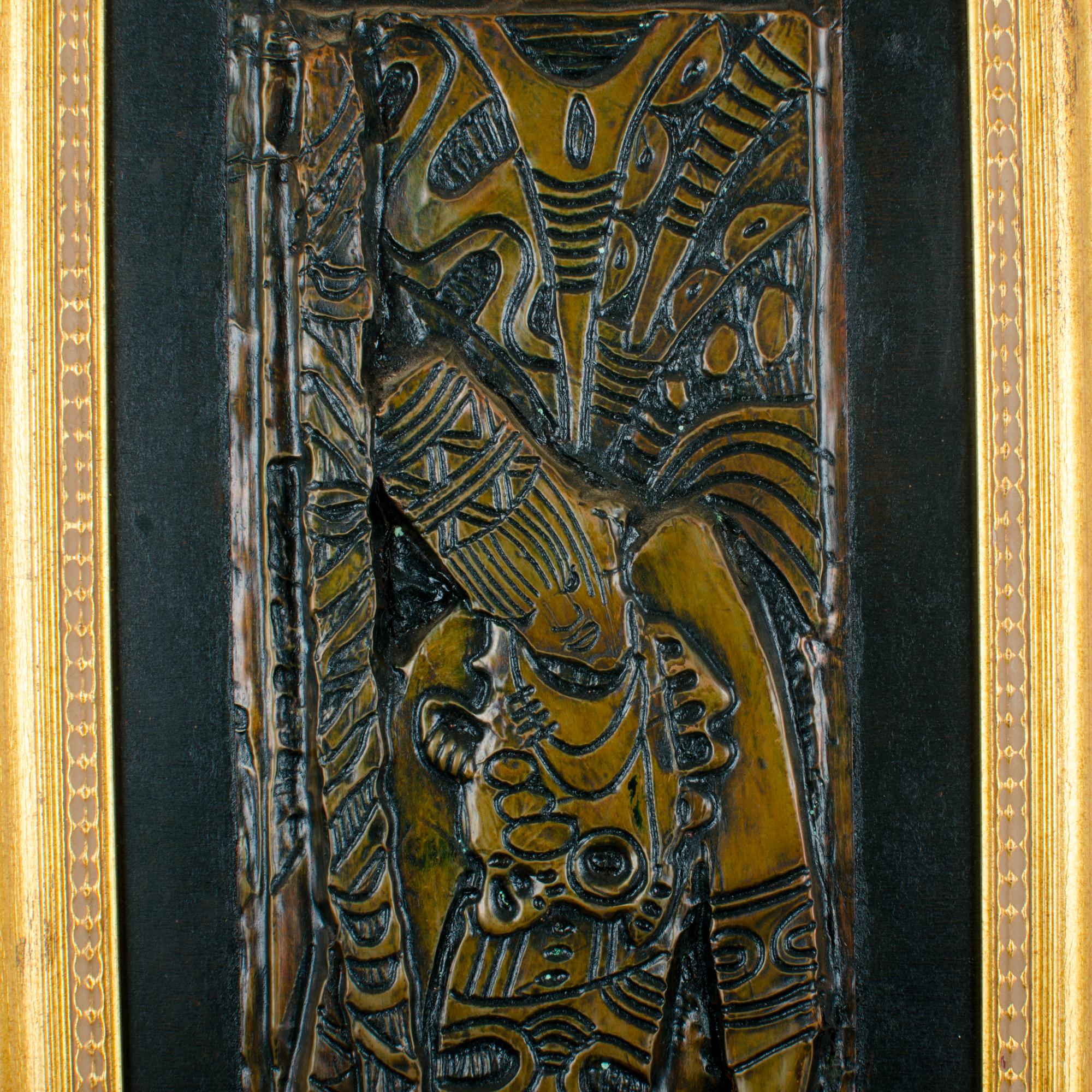 Fin du 20e siècle Moses Unokwah (Nigérie) Mai Molo Relief métallique 1993 en vente