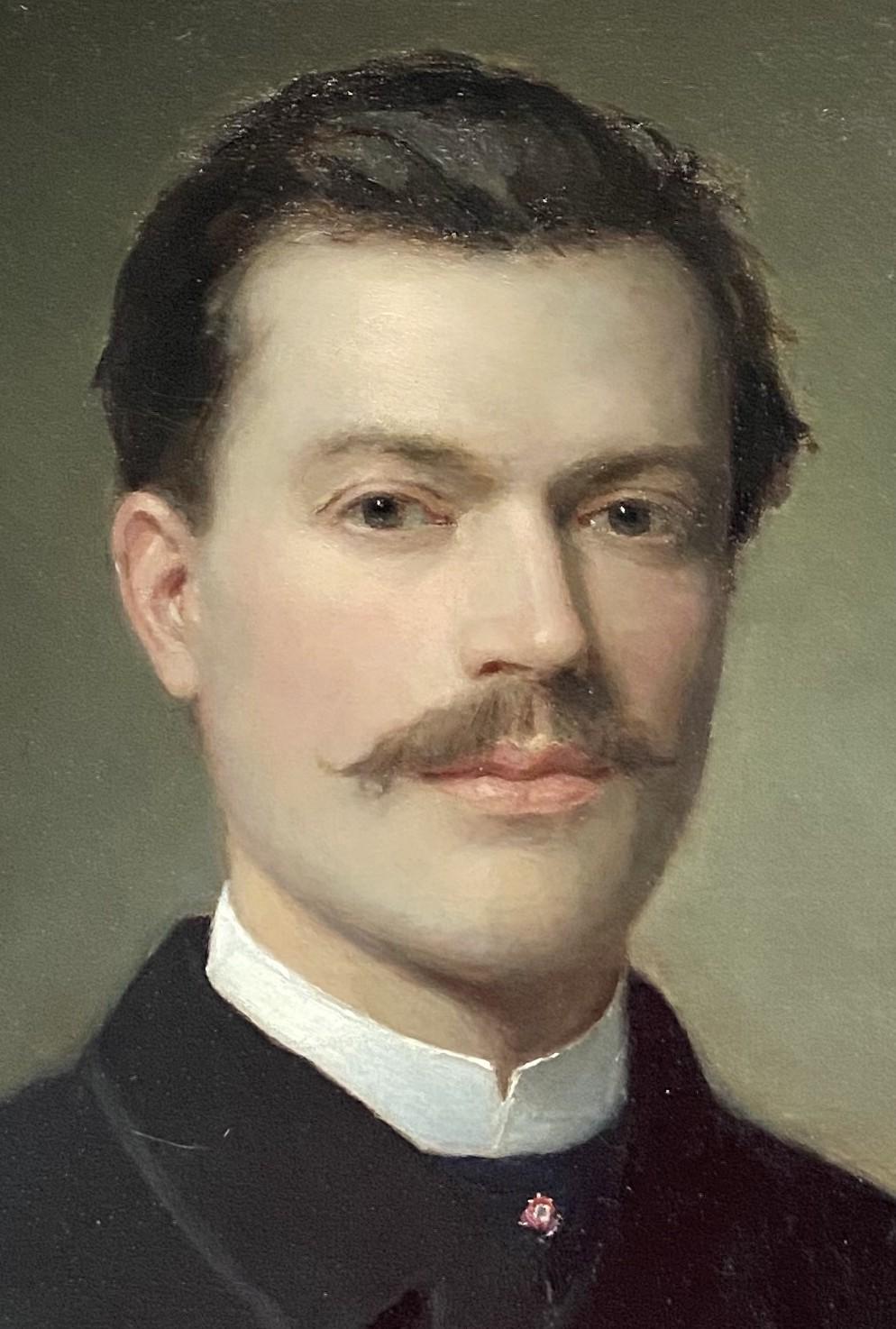 Moses Wight (1827-1895) Portrait d'un jeune homme, 1885, huile sur toile, signée et signée. 6