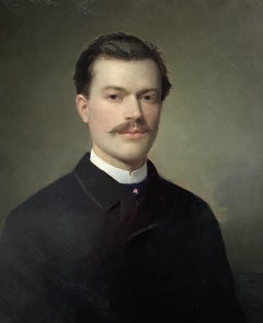 Moses Wight (1827-1895) Portrait of a young man, 1885, oil on canvas signed and