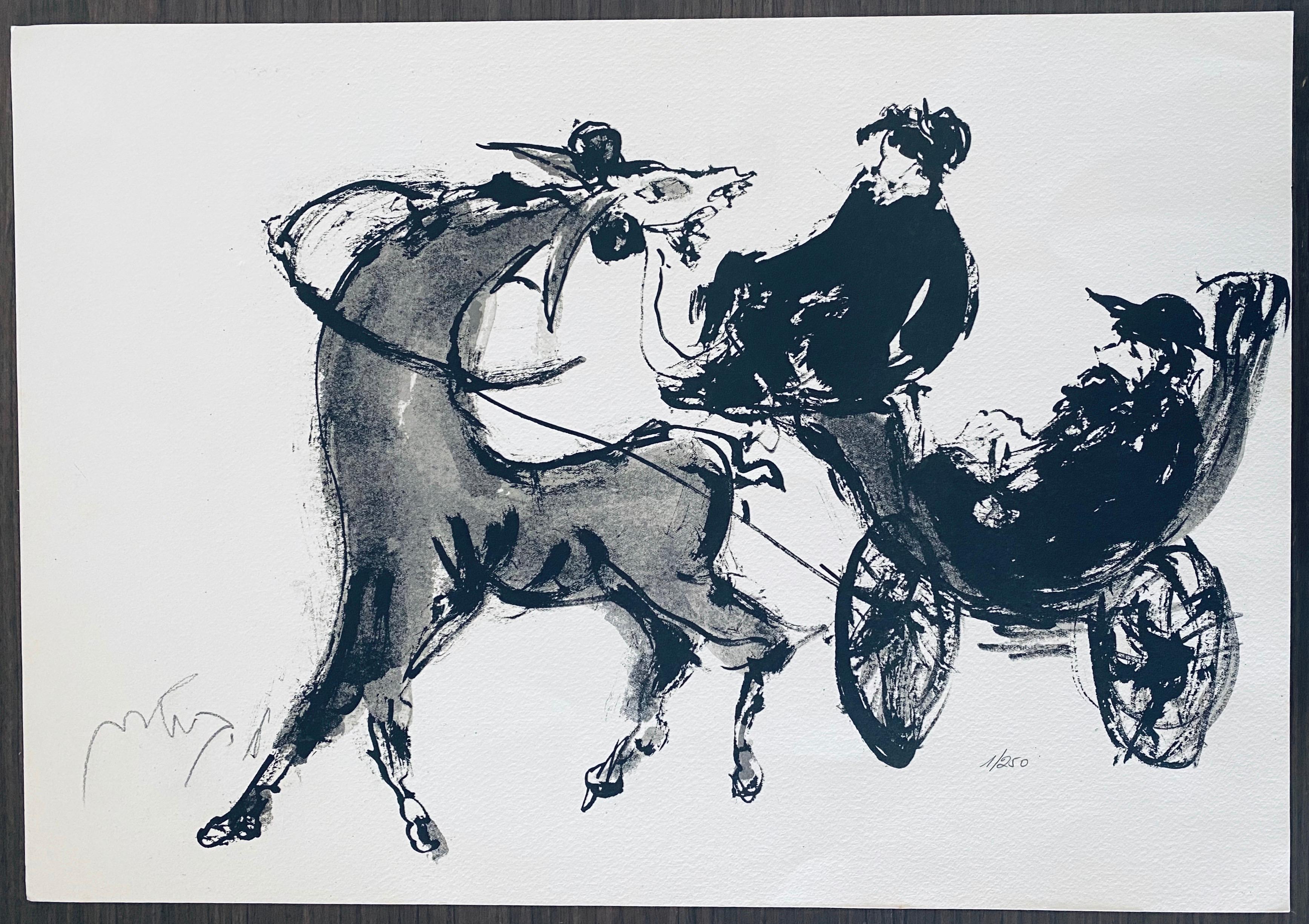 Artista polaco israelí expresionista Litografía firmada a mano en venta 6